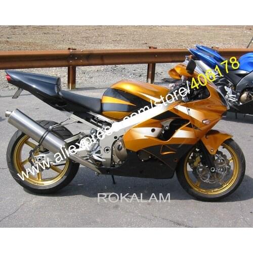 Cheap Bodywork Fairing For Kawasaki ZX9R 02 03 Ninja ZX-9R 2002 2003 ZX 9R Yellow Black Custom Motorcycle Fairing