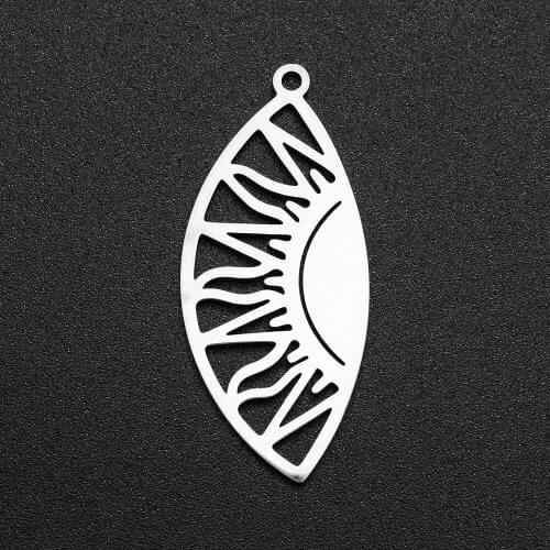 5pcs/lot 100% Stainless Steel Sun Eye Charm Pendant Wholesale Top Quality Jewelry Bracelet Making Never Fade Finding Supplies