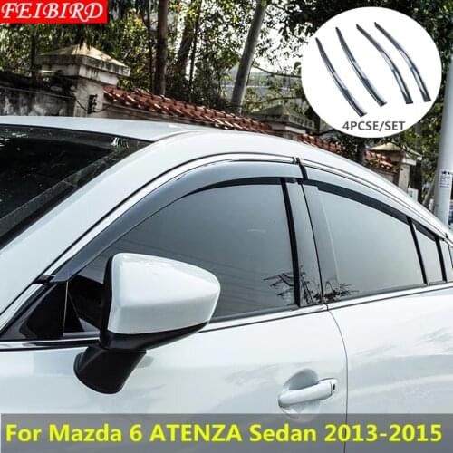Window Visors Awnings Wind Rain Deflector Visor Guard Vent Interior 4 pcs / set For Mazda 6 ATENZA Sedan 2013 2014 2015