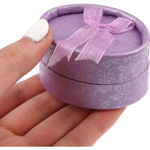 Oval Earring Rings Box Bowknot Jewelry Organizer Box Holder Wedding Gift Box