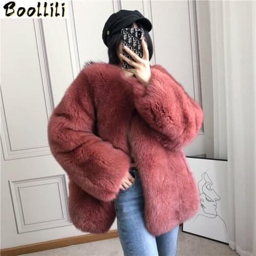 Boollili Real Fur Coat Women Clothes 2020 100% Fox Fur Coat Women Korean Fashion Autumn Winter Coat Women Manteau Femme