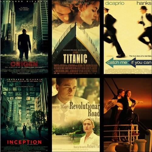 Buy three to send one Leonardo dicaprio classic film vintage brown paper poster living room decor