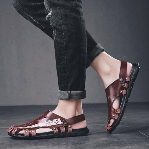 Sandals Men Summer Sandals Shoes Men Sandalia Masculino Leather Sandalias Cuero Hombre Sandal Rasteira Sandles For