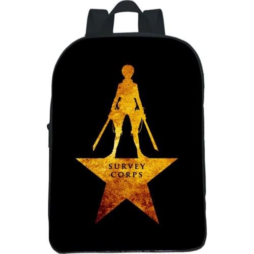 Attack On Titan School Bag Kids Daily Small Backpack Anime Cartoon 3D Printing Boy Girl Kindergarten Small Bookbag
