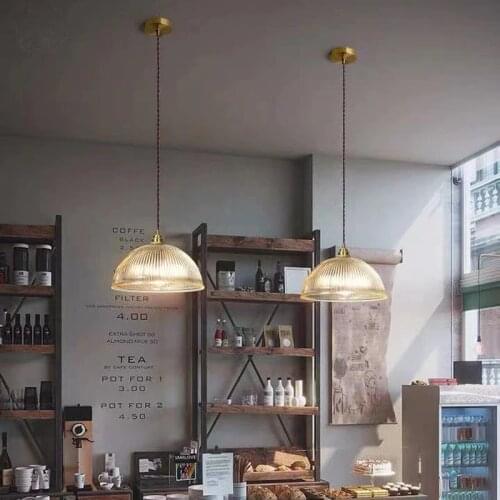 Nordic vintage brass restaurant chandelier bar creative Vintage glass Japanese wabi-sabi industrial shop commercial chandelier