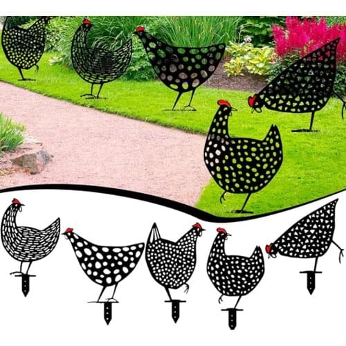Garden Decoration Outdoor Acrylic Chicken For Gardening Ornaments Yard Acrylic Art Backyard Lawn Stakes Decor