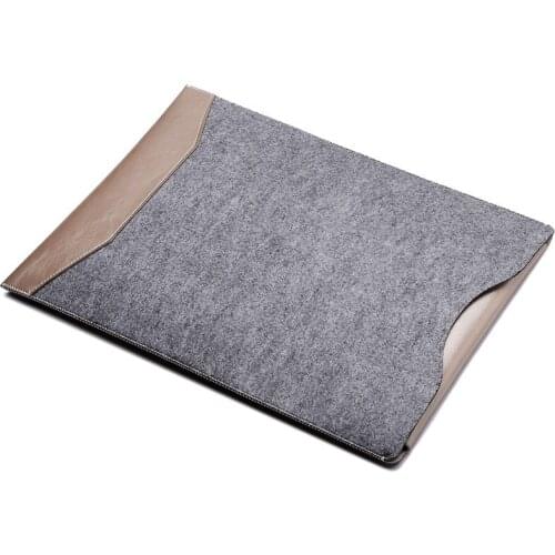 XSKN Soft Wool Felt & Microfiber Leather Sleeve Case Cover for New MacBook A1706 A1707 A1708 Shockproof Laptop Carrying Bag Gold