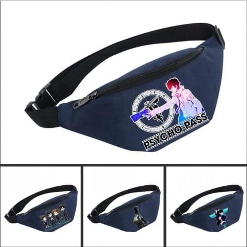 Anime Unisex Fanny Pack women Belt Waterproof Chest Handbag Waist Bag Ladies Waist Pack Belly Bags For PsychoPass