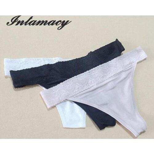 Ladies Silk Thong Underwear 100% real Silk Lace Underwear Sexy Summer Low T Pants