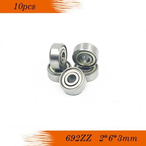 10pcs 692ZZ 2X6X3mm Miniature Bearings ball Mini bearing 692-2Z deep groove ball bearing 2*6*3mm