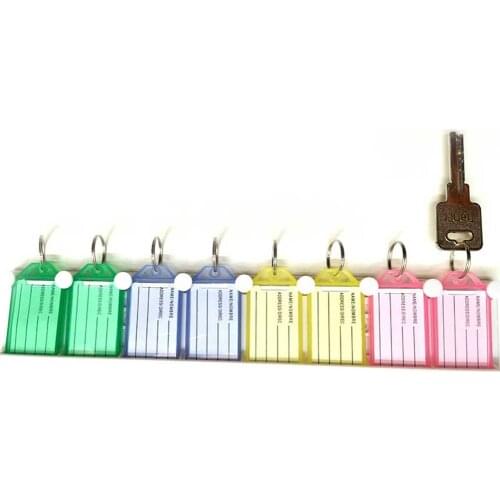 20-Piece ) Colored Plastic Key Ring Classification Tag Key Chain Label Hang Advertising Tag Identification Tag