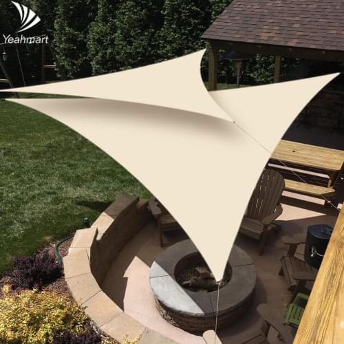 2x2x2M Equilateral Triangle Beige Sun Shelter Shade Sail Canopy Anti-snow UV Block Awning for Outdoor Patio Garden Backyard