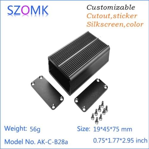 4 pcs, 19*45*75mm aluminum diy box electrical extrusion enclosure cabinet hot sales aluminum distribution box pcb enclosure case