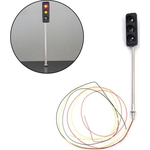 6cm Metal Traffic Signal Pedestrian Crossing LED Light Model 3V Train Railway Architecture Diorama Scenery Layout Learning Toy