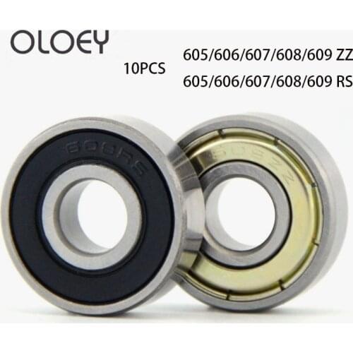 Free Shipping High Quality 10Pcs 605zz rs 606zz rs 607zz rs 608zz rs 609zz Good Miniature Deep Groove Ball Bearings