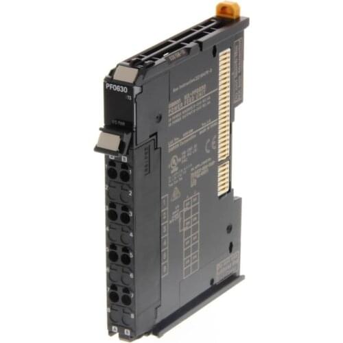NX-PF0630 NX I/O power feed unit, 5-24 V DC input, 8 terminals, 4A, screwless push-in connector, 12mm wide