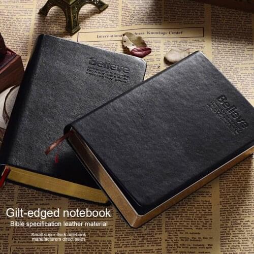 240sheets Bible Leather Notebook Vintage Gilt-edged Notepad Small Sketchbook Papelaria Mini Note Book
