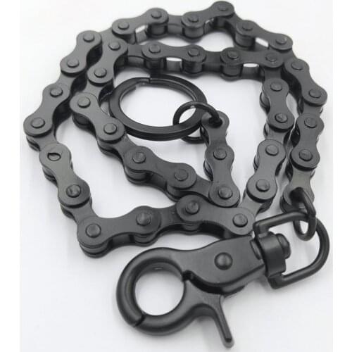 SONGLONG 57cm Long keychain ring trousers Black Zinc Plated Pants chainJean Keychain Clip Mens pants chain metal HipHop Jewelry