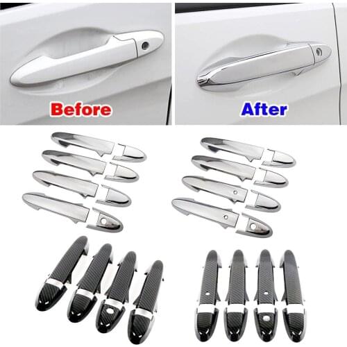 For Honda City GM4 GM5 GM6 2014-2020 Carbon Fiber Color Modify Refit Chrome Door Handle Cover Decoration Trim Protection Sticker