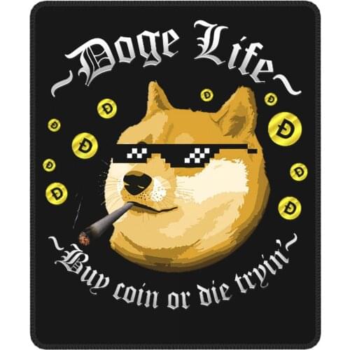 Doge Life Dogecoin Funny Mouse Pad Bitcoin Cryptocurrency Ethereum Btc Blockchain Mouse Mats Rubber Computer Keyboard Desk Pad