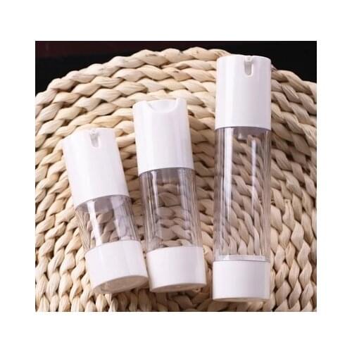 10pcs/lot 15ml 30ml 50ml Epmty Vacuum Pump Toilet Vessel Cosmetic Bottle Mini Transparent Lotion Bottle