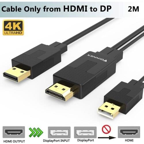 FOINNEX HDMI to DisplayPort Adapter Cable 4K@60Hz,Male HDMI to DP Video Converter Cord 6FT with Audio HDMI 1.4 to Display Port