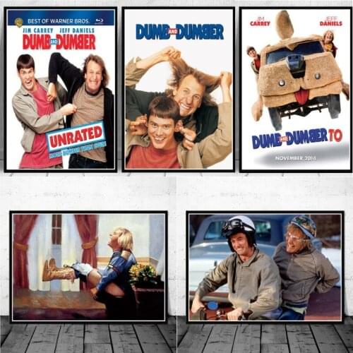 Canvas Painting Dumb And Dumber Bathroom Jim Carrey Movie Funny Toilet Poster Prints Art Wall Picture Decor quadro cuadros