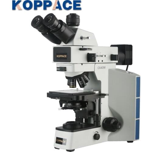KOPPACE 50X-500X Trinocular Metallurgical Microscope up and Down 5WLED lighting System100V-240V Fine Adjustment Accuracy0.002mm