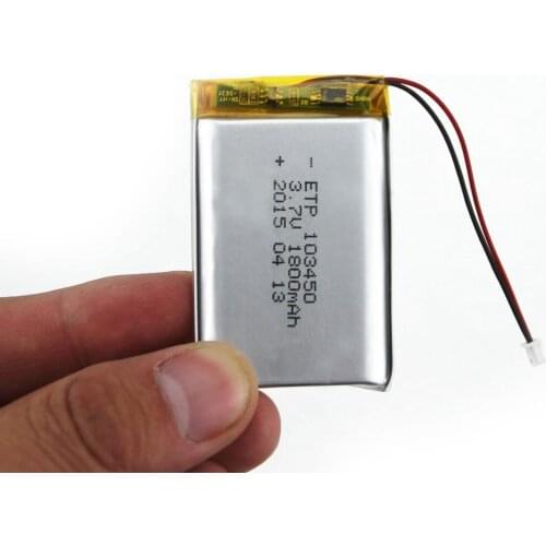 Top Deals 103450 3.7V 1800MAH lipo polymer lithium rechargeable battery for MP3 GPS navigator DVD recorder headset e-book camera