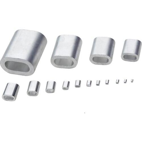 M0.5-0.8-1.0-1.2-1.5-2.0-2.5-3-4-5-6-8-10-12mm Diameter Oval Aluminum Clips Wire Rope Clamps Aluminum Ferrules Crimping Sleeves