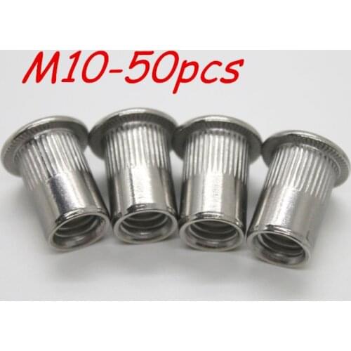 M10 Metric thread 304 Stainless Steel Rivet Nut Rivnut Inserts Nut 50Pcs/Lot Free Shipping
