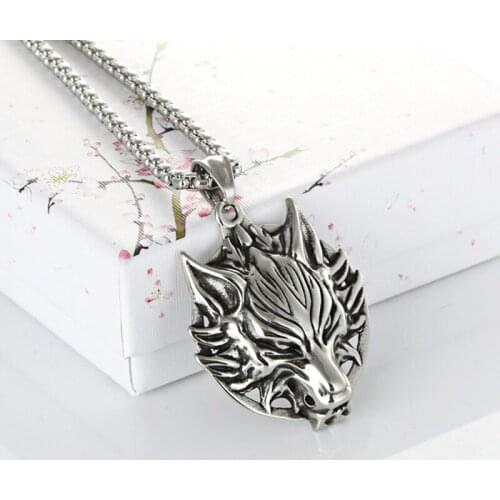 Long necklaces Mens Wolf Head Long Pendant chain on the neck male jewelry chain for men necklace 2020 stainless steel punk