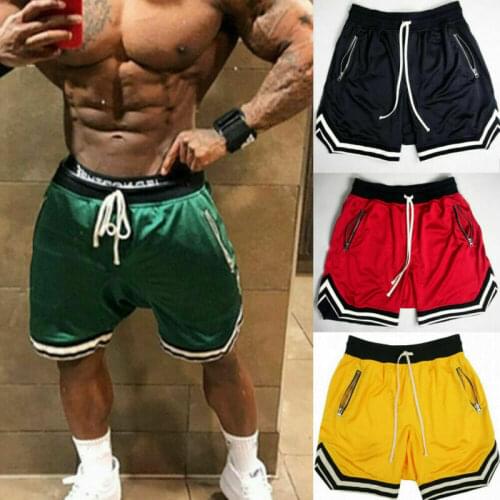 Men Gym Fitness Shorts Running Sport Basketball Training Workout Casual Jogging Sweat Fitted Shorts Bodybuilding Trousers