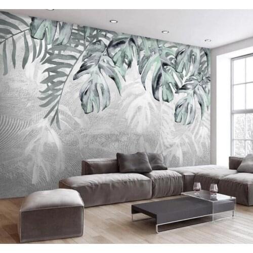 Bacal custom 3D wallpaper mural modern minimalist fresh green plant leaf living room bedroom background wall decoration 5d