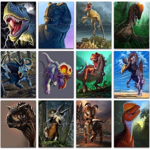 5D Full Square Diamond painting embroidery Cross stitch Dinosaur Tyrannosaurus Triceratops Velociraptor 3D DIY Drill Drawing 460