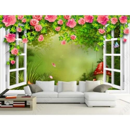 Custom photo wallpaper for walls 3 d murals Modern rose flower outside the idyllic forest 3D background wall papers home decor