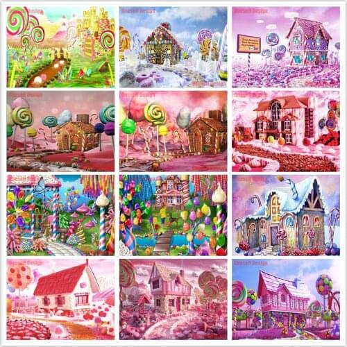 Popular sweet home 5d diamond mosaic sale 5D diamond painting full 5d diamond embroidery full set candy house wall sticker