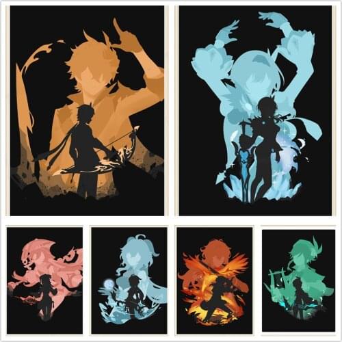 Genshin impact Game poster Tartaglia Warlord armor home decor painting wall painting bedroom anime Study Bedroom Bar Cafe Wall