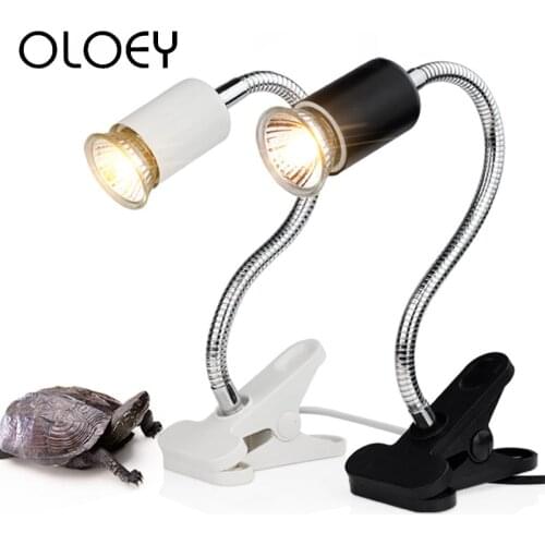 Adjustable Reptile Lamp with Clip-on Lamp Holder Turtle Basking UV Light Bulbs Heating Lamp Amphibians Lizards Temperature Contr
