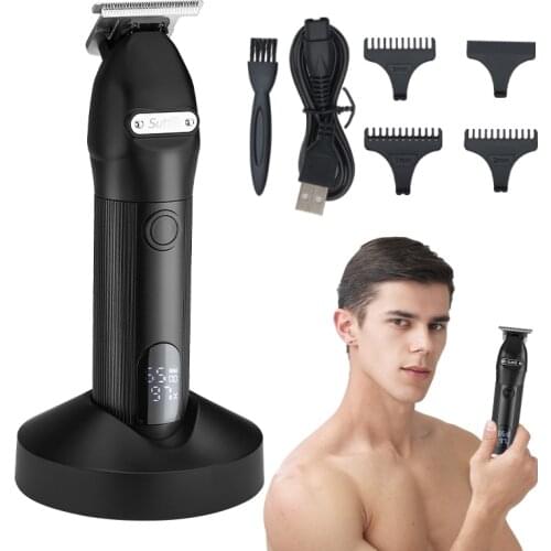 RESUXI JM-751A Hair Trimmer New Model USB Cable Cordless Proffesional Hair Clippers with LCD Display Men