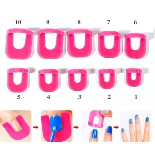 Pink Plastic Nail Art Soak Off Hat Clip UV Gel Wrap Lotion Remove Nail Polish Kit Accessories