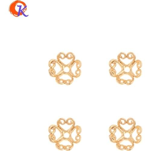 Cordial Design 100Pcs 8*8MM Jewelry Accessories/Hand Made/Flower Shape/Genuine Gold Plating/DIY Earrings Making/Jewelry Findings