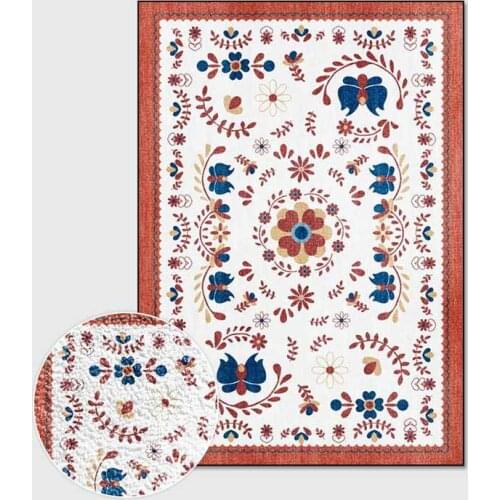Modern Bohemian Style Rug Persian Ethnic 3D Geometric Carpets for Living Room Bedroom Area Rugs Home Bedside Non-Slip Floor Mat