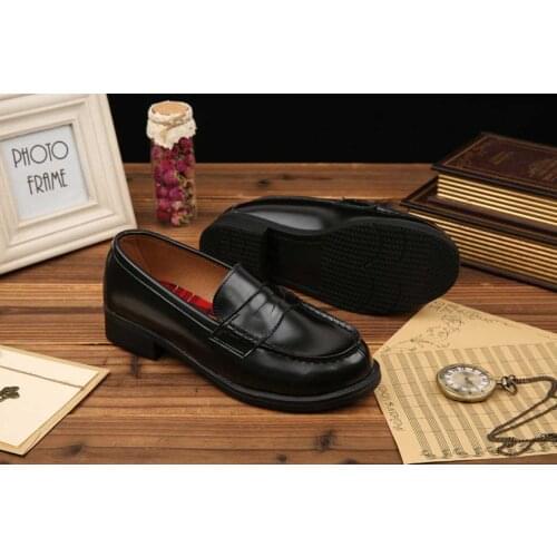 Soft upper loafer Ladies slip on boat shoes school style cosplay shoe girls