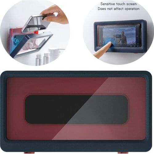 Liner Tablet Or Phone Holder Waterproof Case Box Wall Mounted All Covered Mobile Phone Shelves Self-Adhesive Shower Accessories