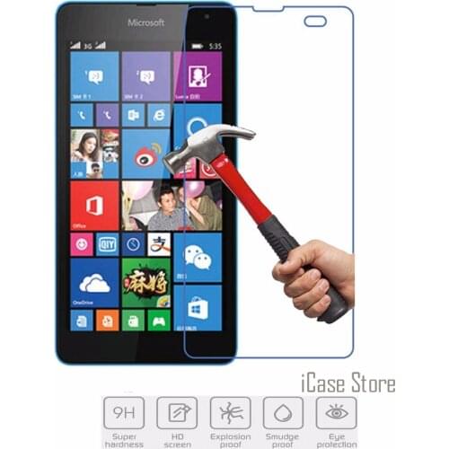 9H Hardness Tempered Glass For Microsoft Nokia Lumia 535 and 535 Dual SIM Screen Protector Explosion-Proof Film + Clean Kits