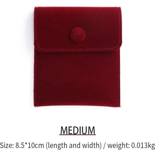 Retro Red Flannel Necklace Jewelry Packaging Storage Bag Women Ring Brooch Earring Display Gift Box Jewellery Organizer 4 Colors