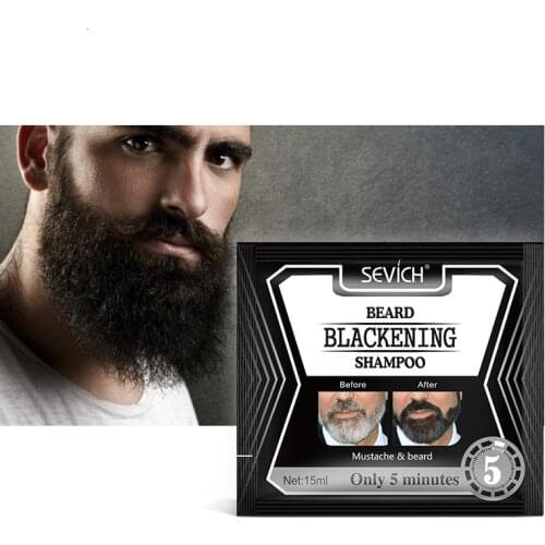 Natural Plant Extract 5 Mins Faster Blackening Coloring Nourishing Beard Shampoo Dye Herb Moisturizing Repair Beard Care TSLM2