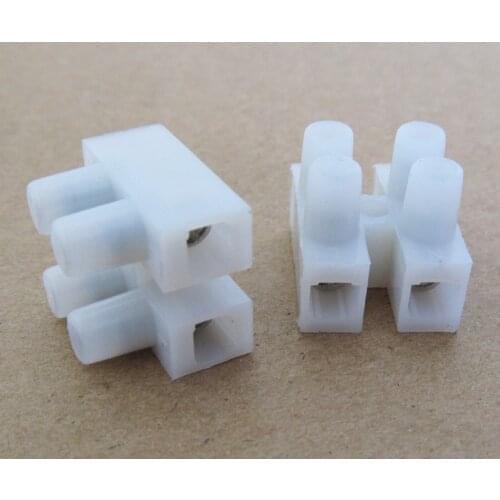 10pcs Wire 2 Position Barrier Terminal Strip Block 450V 30A 22-10 AWG Wire White