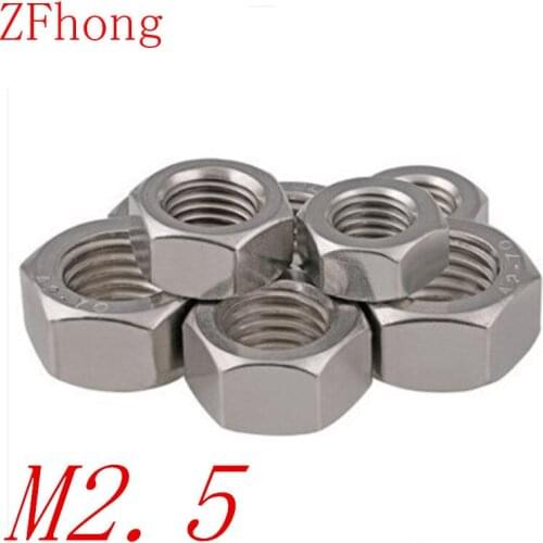 1000PCS DIN934 M2.5 Stainless Steel 304 Hex Nut